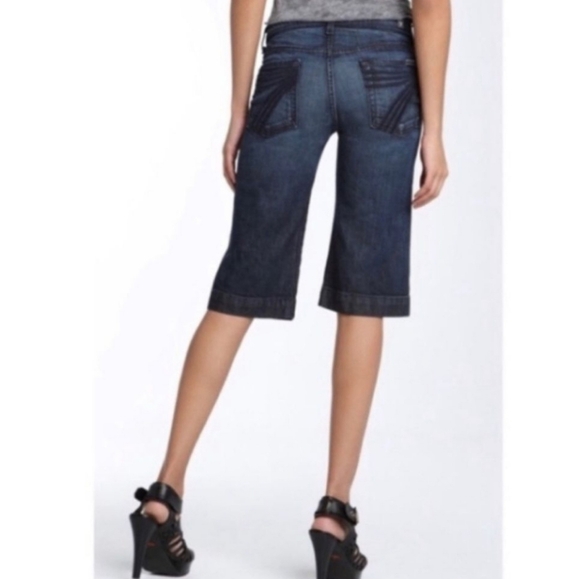 7 For All Mankind Pants - 7 For All Mankind "Dojo" Crop Bermuda Wide Leg High Rise Shorts | Womens Size 26